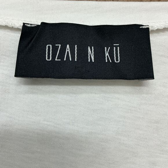 Ozai N Ku Oversized Tunic Top Rivulet US Size 2-4 Striped Cotton BOHO Coastal - Picture 8 of 12